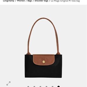 Longchamp Black and Brown Tote Bag